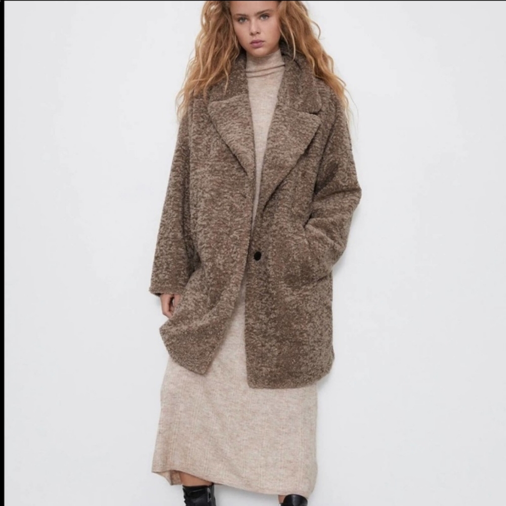 Zara textured teddy jacket - Picture 14 of 17